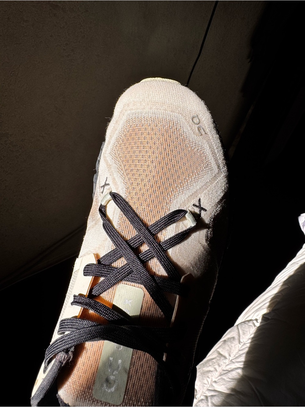 On Running Women’s Cloud Running Shoes in Light Beige with Black Sole - Picture 6 of 9